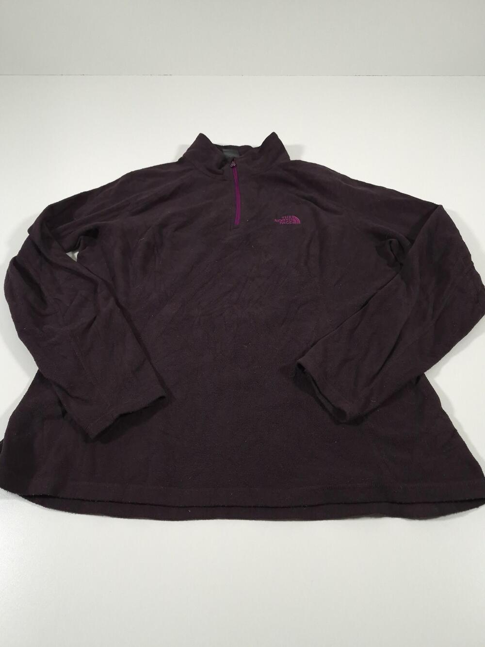 The North Face Fleece 1/4 Zip Pullover Womens Large Purple Long Sleeve Hiking
